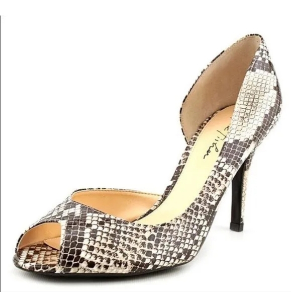 Marc Fisher Joey Snake D'orsay Pump Peep Toe - Picture 1 of 5